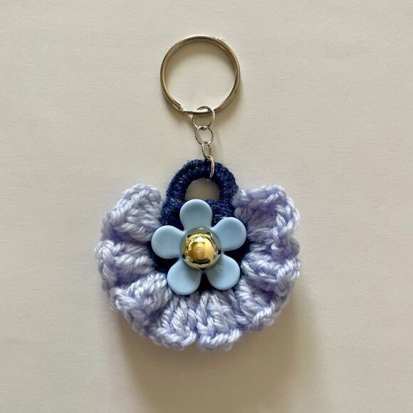 Keychain Charm, Floral Keychain, Crochet Unique Gift, Handmade Bag Charm - Picture 6 of 11